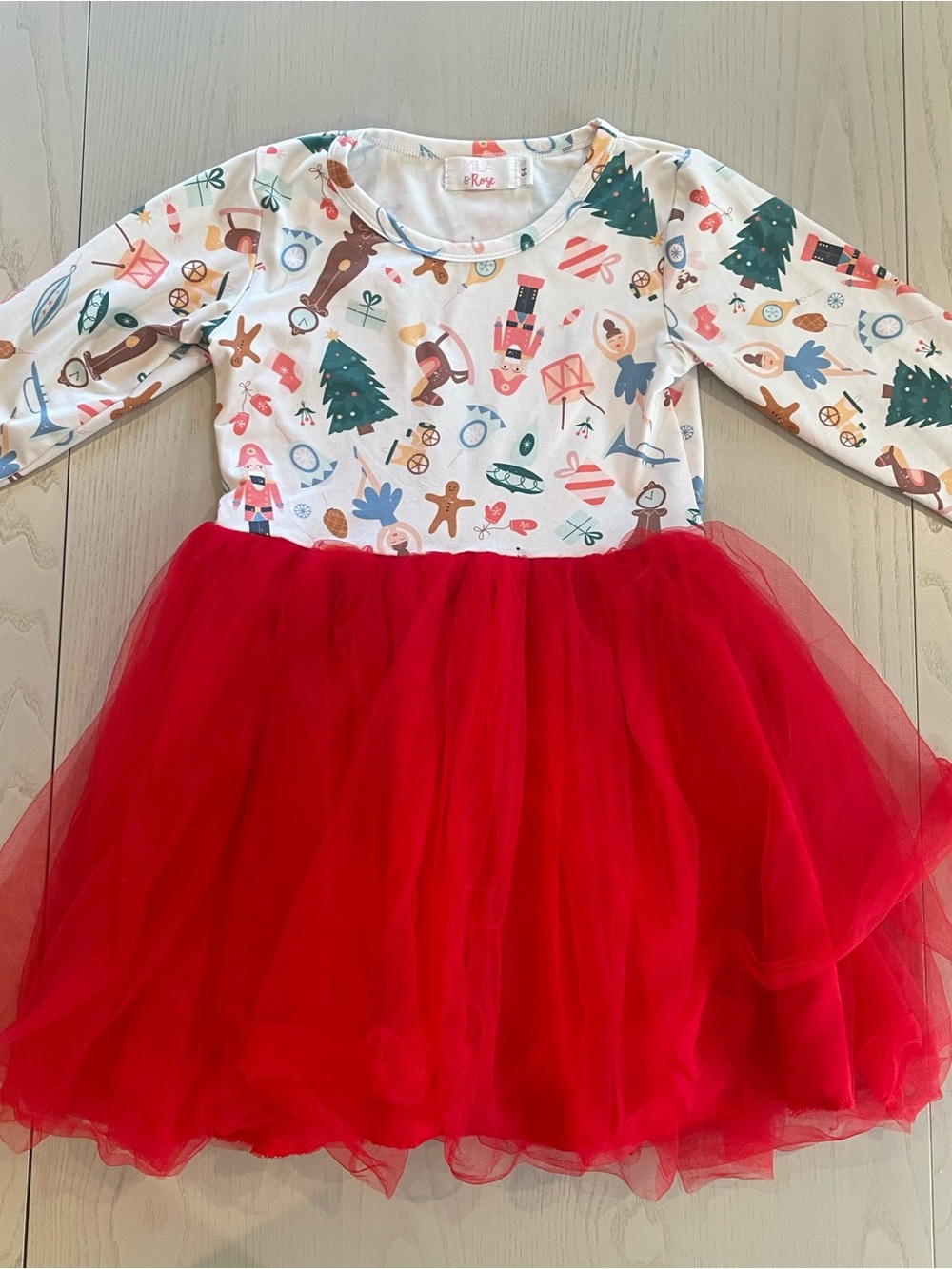 Mila & Rose Nutcracker Long Sleeve Tutu Dress Christmas Holiday - Size 5-6
